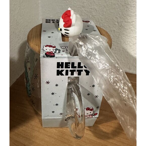 Hello Kitty Glass Mug with Lid and Spoon 17 Oz. NWT - Picture 5 of 6